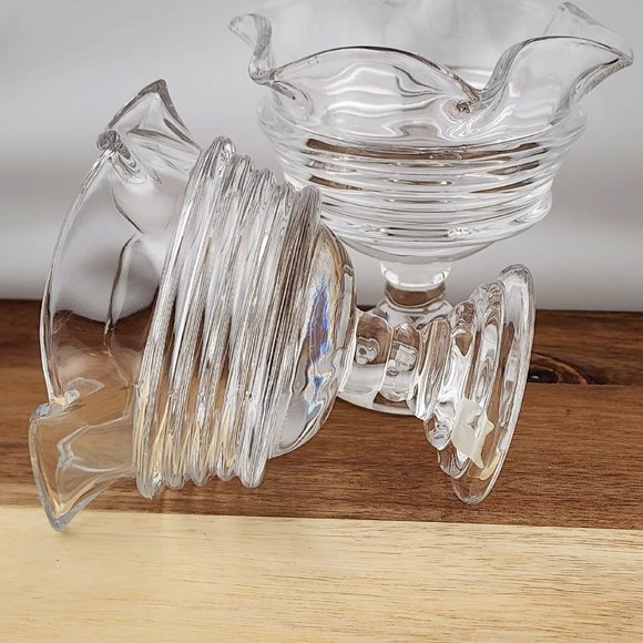 2) Partylite Sundae Pillar Candle Holder P7626 heavy crystal glass - Picture 13 of 16